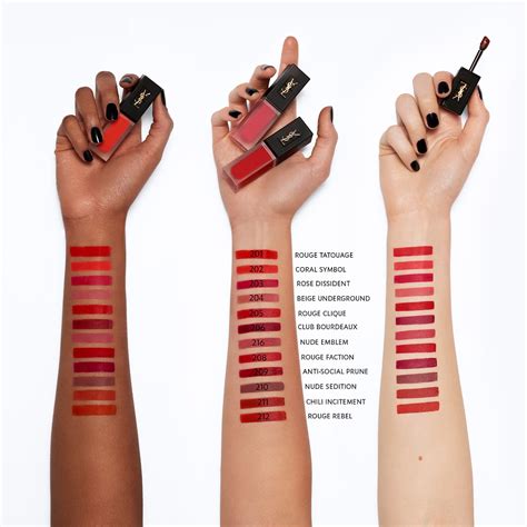 yves saint laurent tatouage couture liquid lipstick swatches|yves saint laurent lipstick sale.